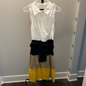 Multi-color sleeveless dress.